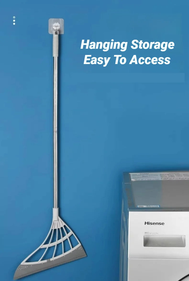Silicone Pet Hair Broom and Floor Squeegee for Carpets and Tile Floors