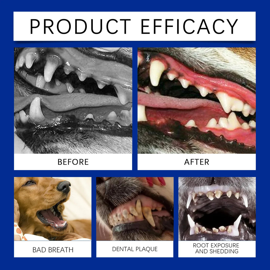 Pet Teeth Cleaning Powder for Dogs and Cats, Tartar & Bad Breath Care