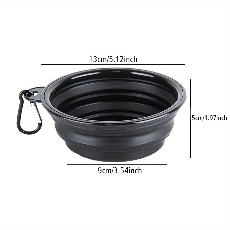 Foldable Silicone Dog Travel Bowl, Portable Water & Food Dish