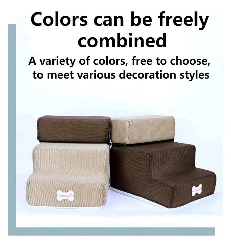 3-Step Anti-Slip Pet Stairs for Small Dogs and Cats to Bed