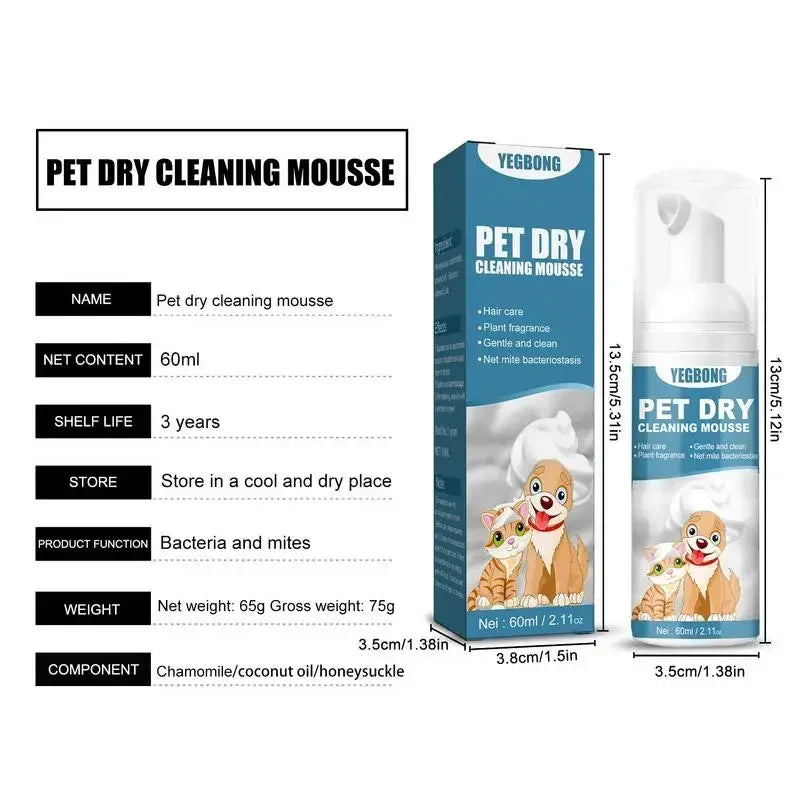 Waterless No-Rinse Cleaning Mousse Shampoo for Dogs & Cats