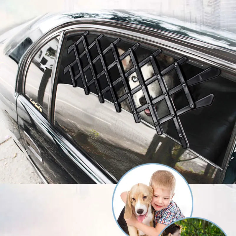 Adjustable Pet Car Window Guard, Retractable Breathable Vent Grille