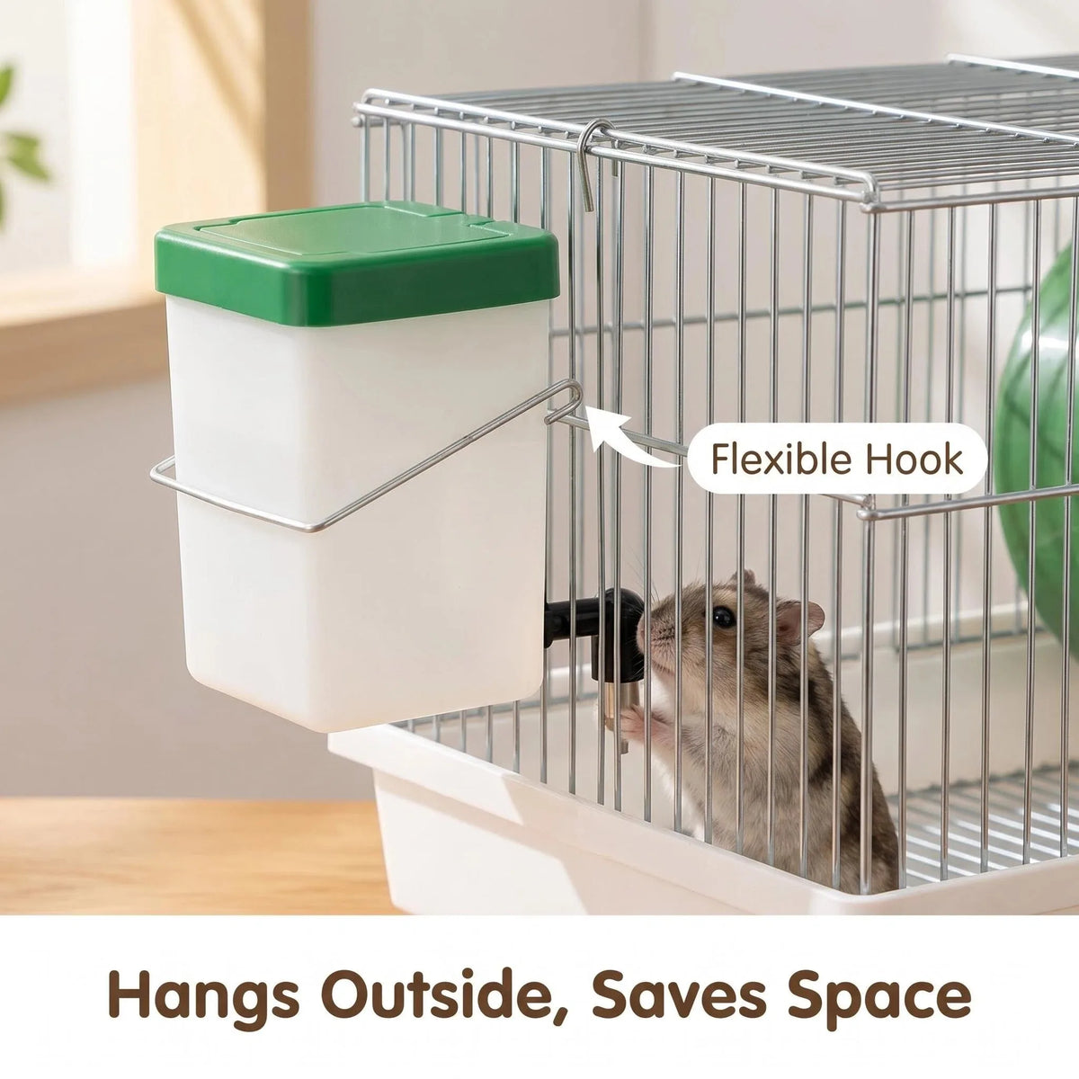 500ML/1L Pet Water Dispenser Hanging Cage Bottle with Stainless