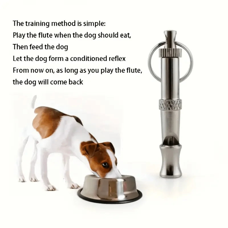 Adjustable Pitch Dog Training Whistle with Keychain, Bark Control
