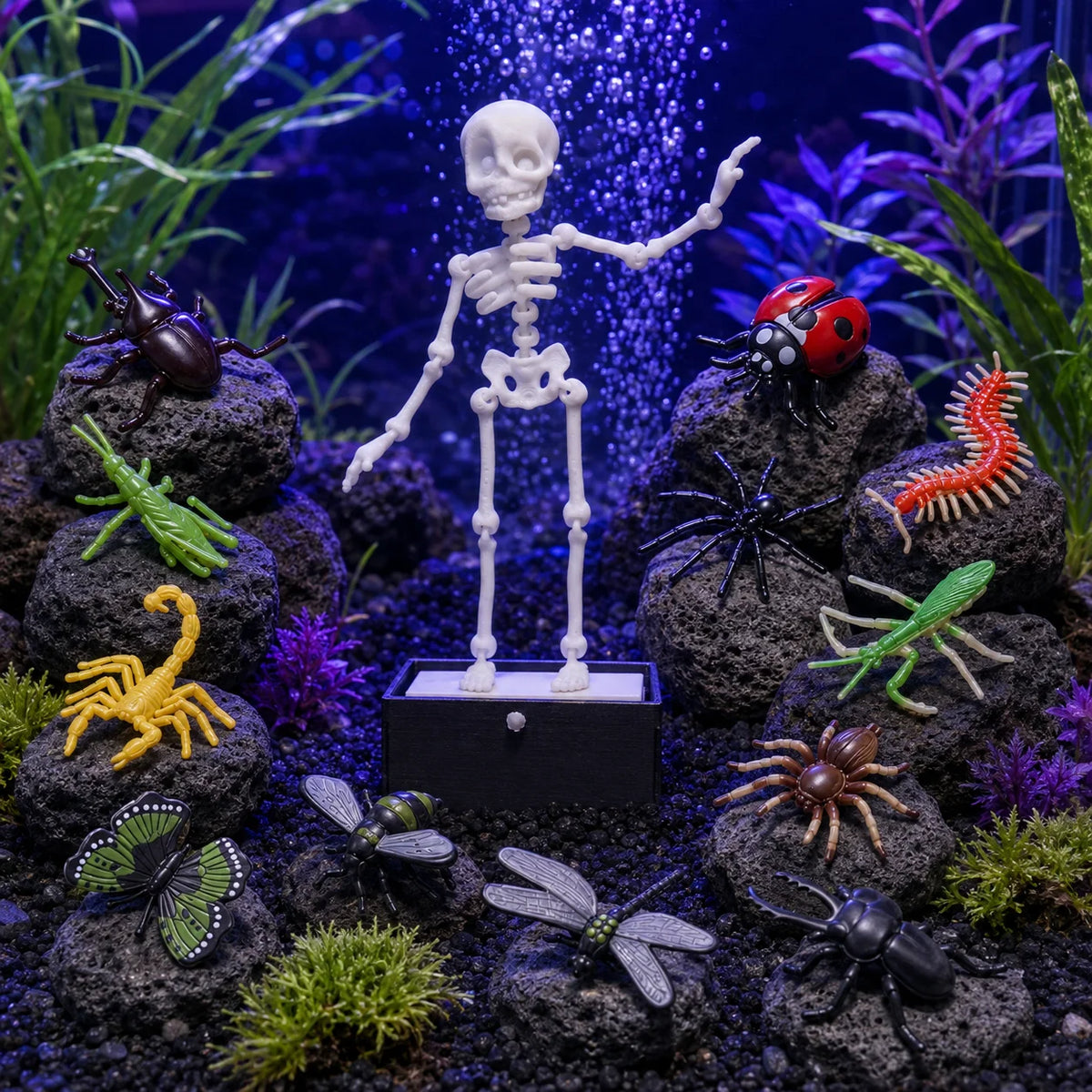 Dancing Skeleton Aquarium Bubbler Ornament for Fish Tanks