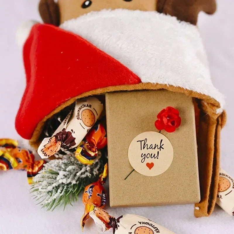 Dog Bone Christmas Stocking, Festive Holiday Gift Bag