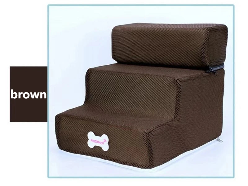 3-Step Anti-Slip Pet Stairs for Small Dogs and Cats to Bed