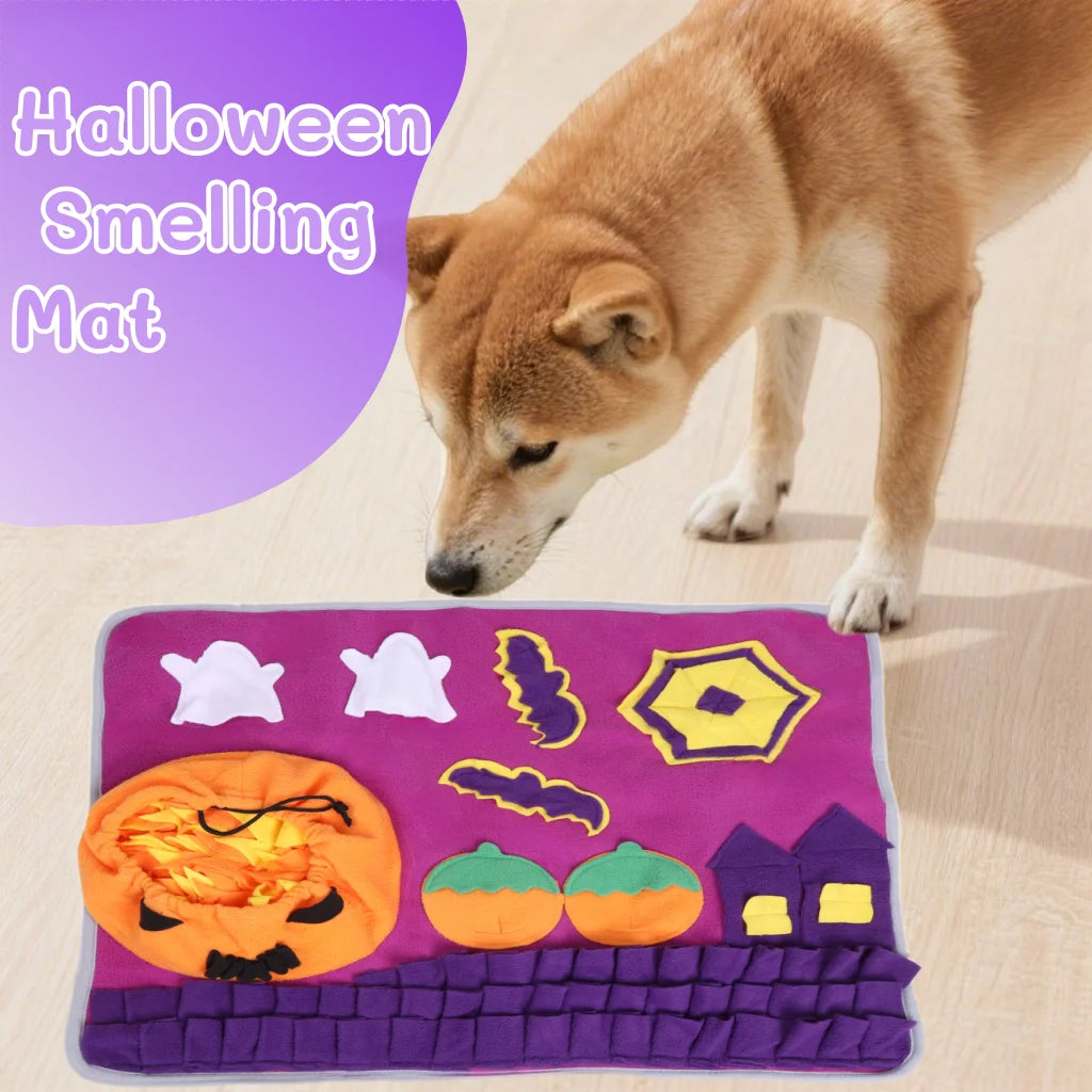 Halloween Snuffle Mat for Dogs, Ghost and Pumpkin Nose Work Puzzle