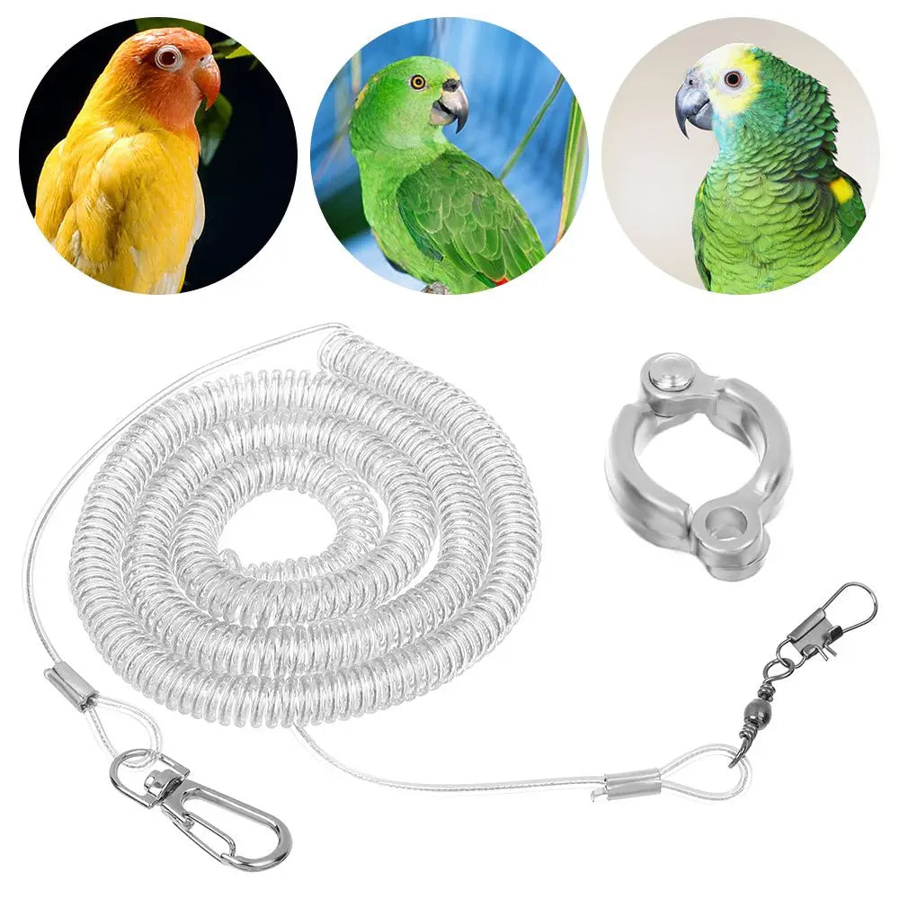 Parrot Flight Training Leash with Anti-Bite Harness for Small Birds