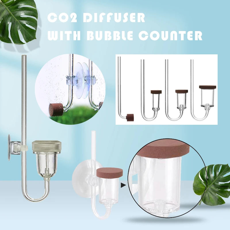 Aquarium CO2 Diffuser with Bubble Counter for Planted Fish Tanks