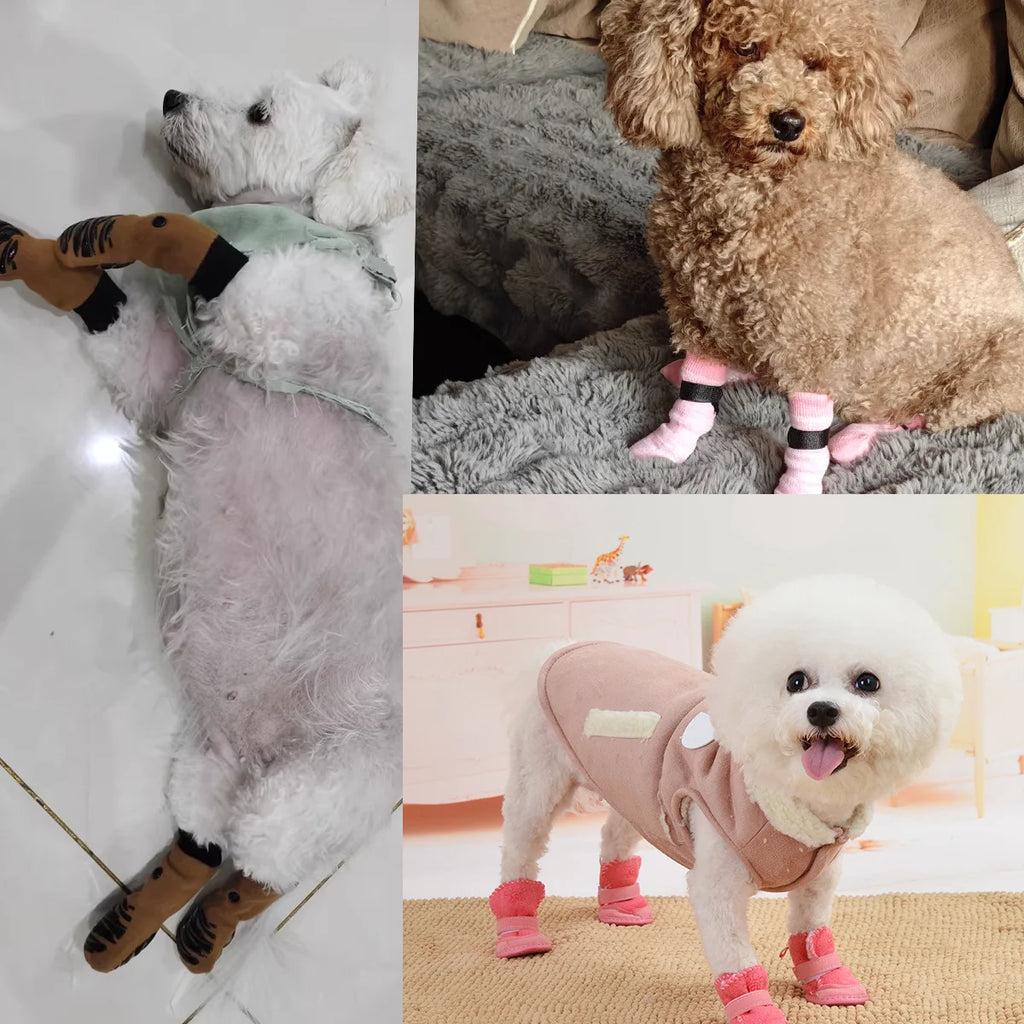 4-Piece Waterproof Anti-Slip Dog Socks for Dogs & Cats