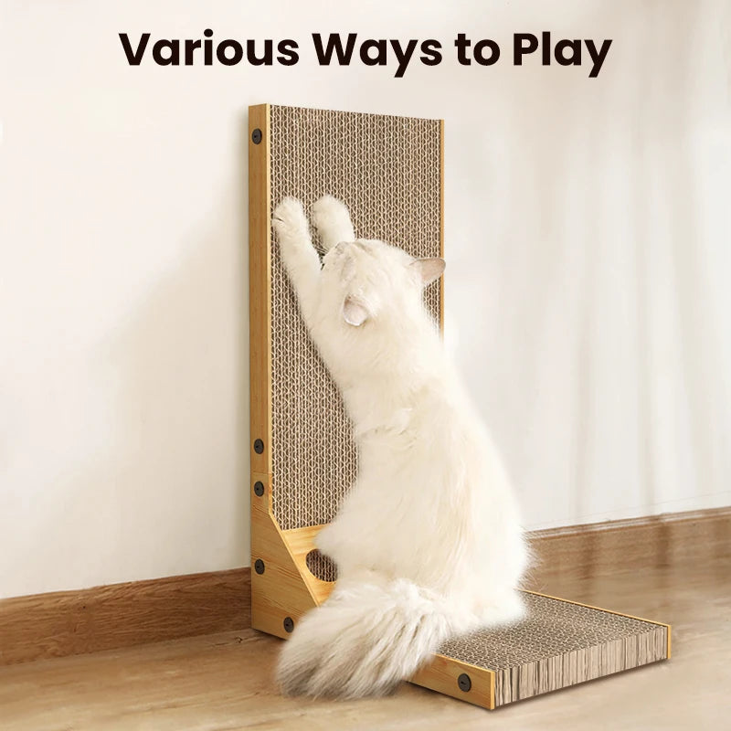 L-Shaped Cat Scratcher Board & Furniture Protector Scratch Mat