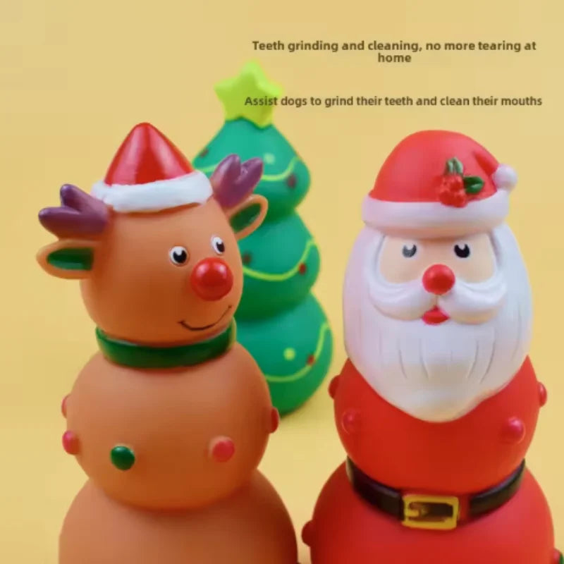 Christmas Durable Squeaky Dog Chew Toy for Teething Teeth