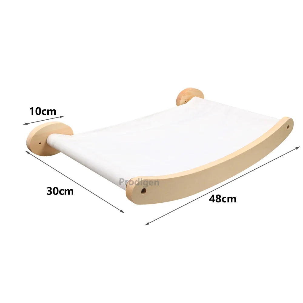 Wall-Mounted Cat Climbing Shelf Set with Scratching Post & Hammock
