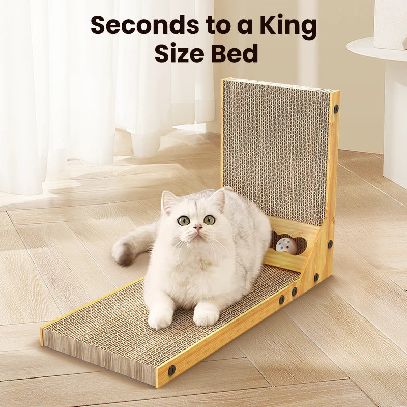 L-Shaped Cat Scratcher Board & Furniture Protector Scratch Mat