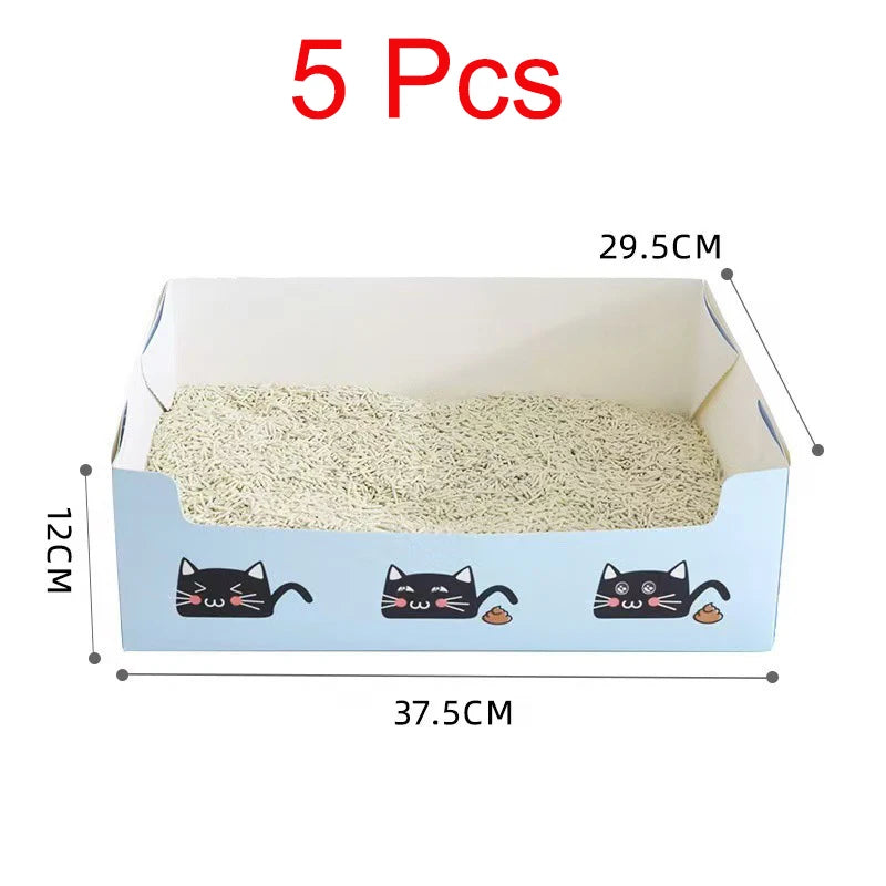 Disposable Foldable Cat Litter Box, Waterproof Portable Travel Tray