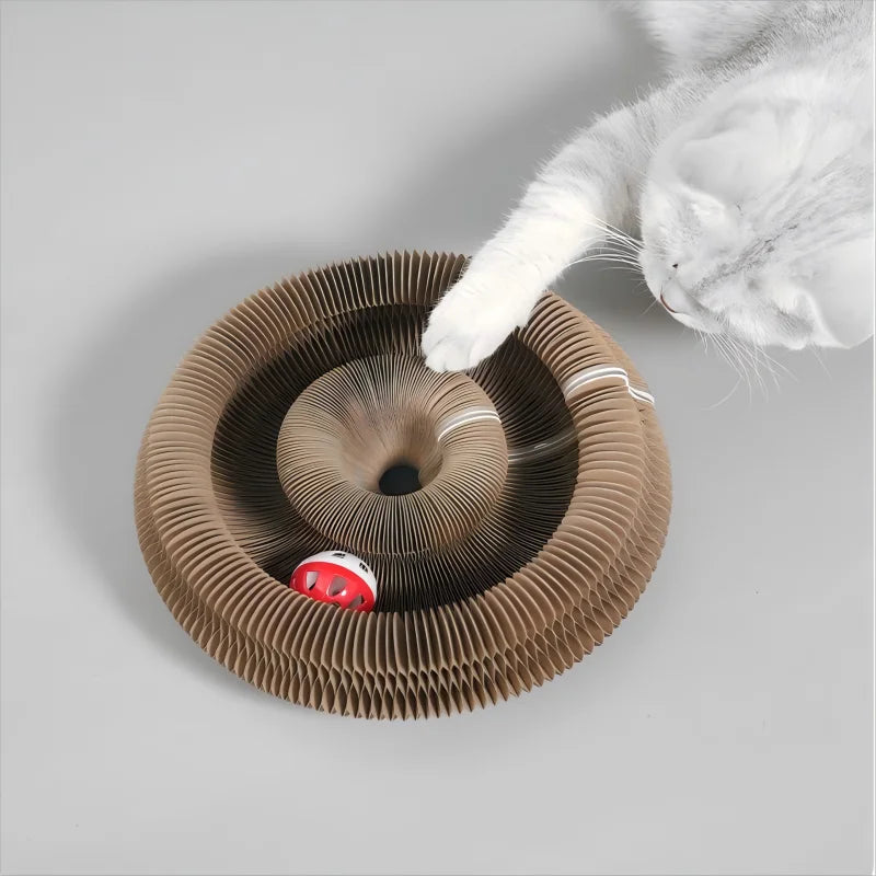 Foldable Accordion Cardboard Cat Scratching Board Lounge