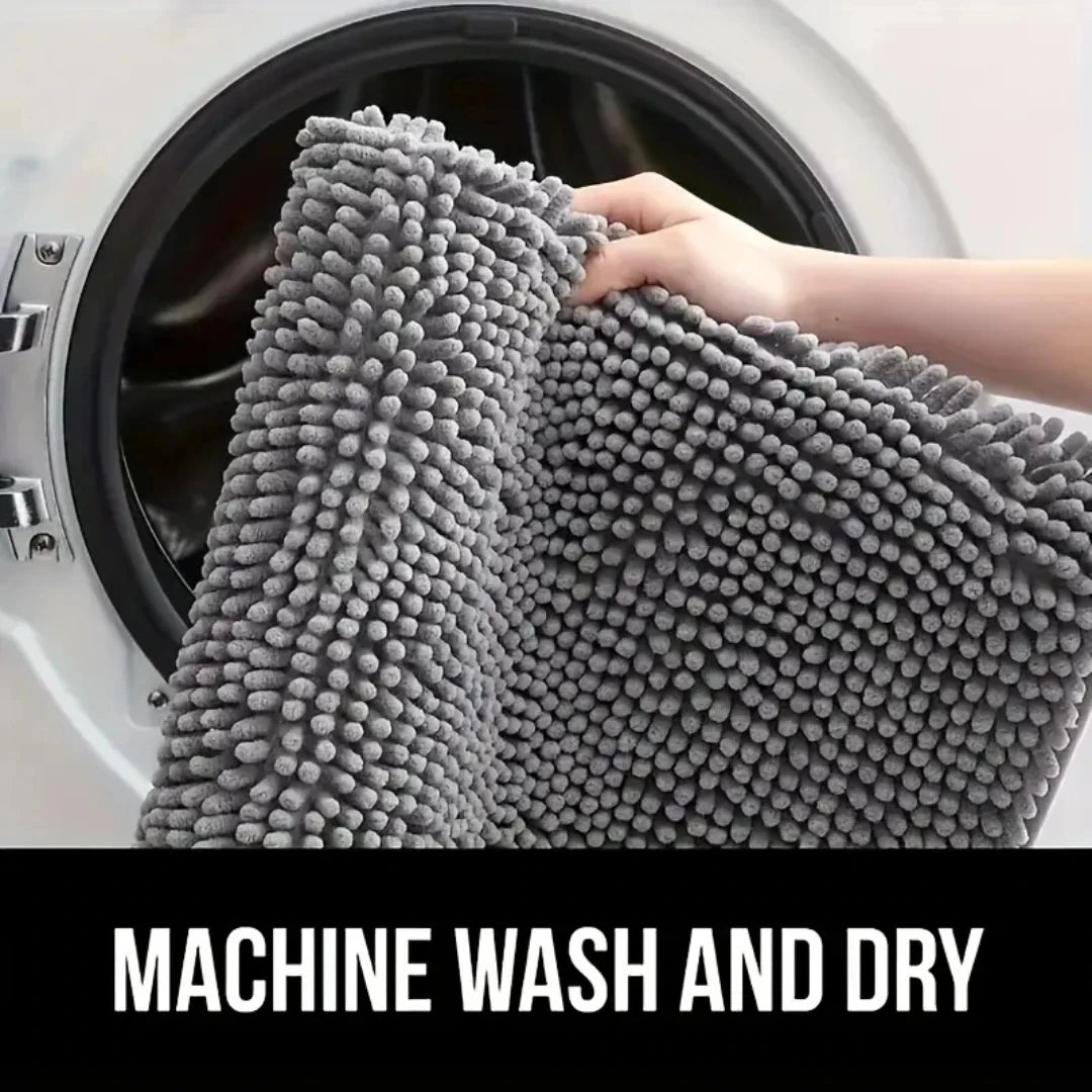 Absorbent Dog Paw Cleaner Door Mat – Washable Non-Slip Mud Catcher Rug