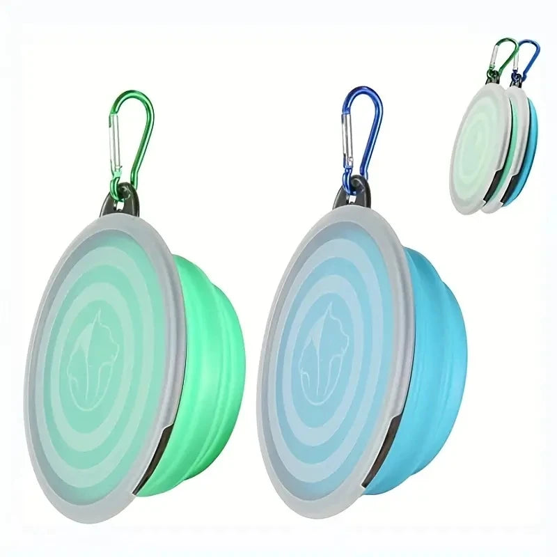 2-Pack Collapsible Travel Dog Bowls with Lids, Portable