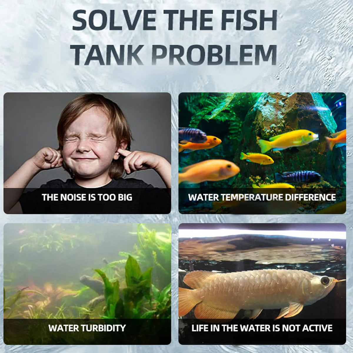 360° Adjustable Aquarium Wave Maker, Quiet Submersible Circulation Pump
