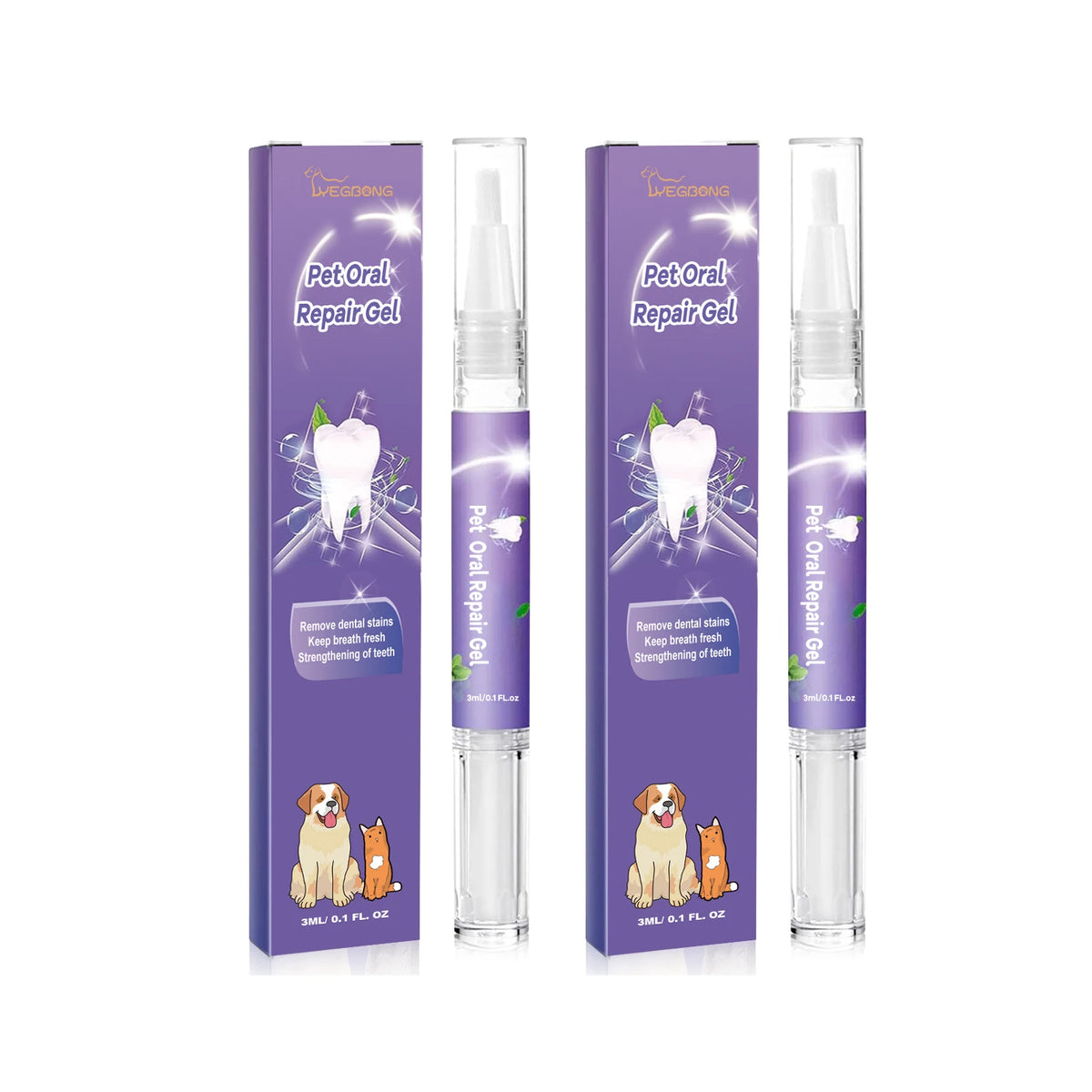 Pet Dental Care Gel Pen for Dogs & Cats, Fresh Breath Tartar Control