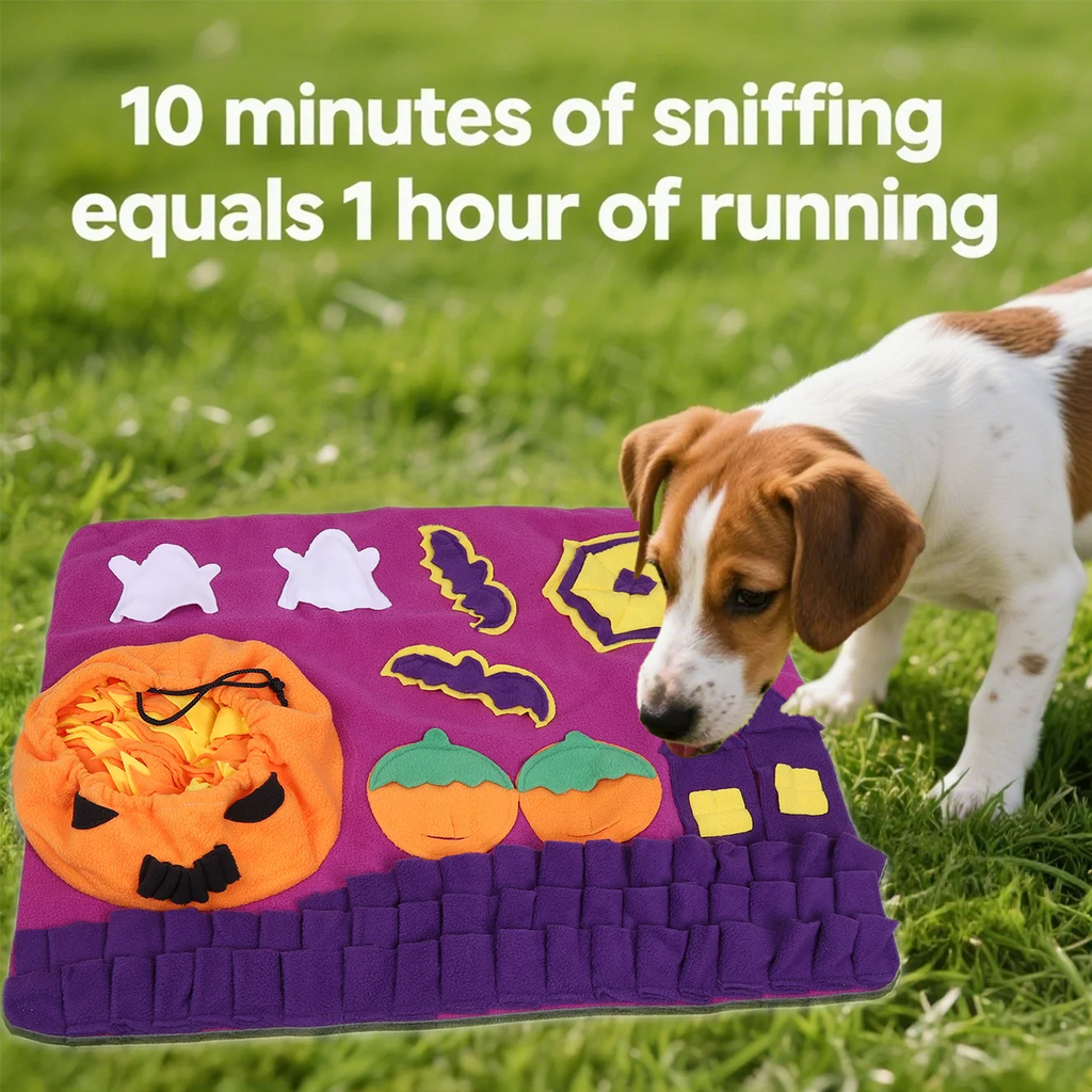 Halloween Snuffle Mat for Dogs, Ghost and Pumpkin Nose Work Puzzle