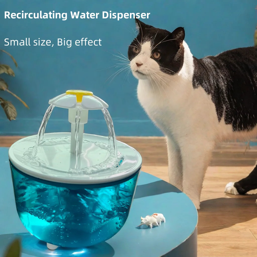1.2L Silent USB Pet Water Fountain for Cats and Small Dogs