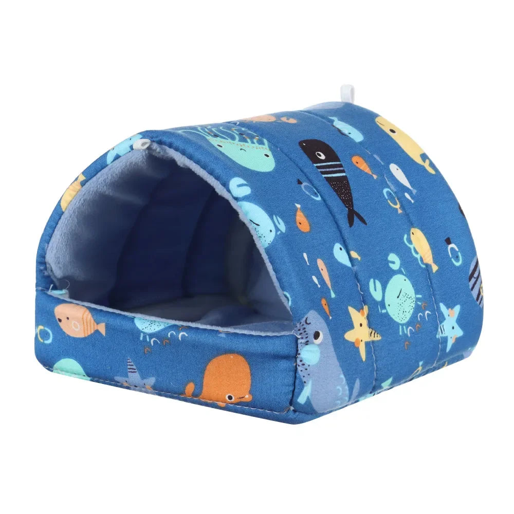 Cute Cartoon Guinea Pig Bed Nest, Warm Plush Small Animal House