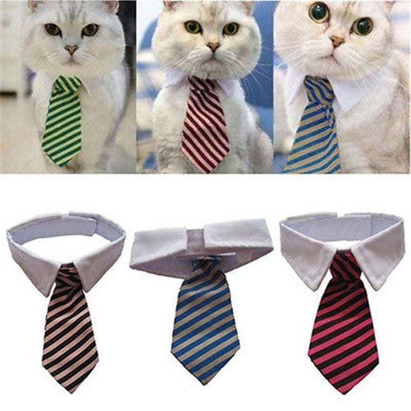 Christmas Cat & Dog Bow Tie Collar, Adjustable Striped