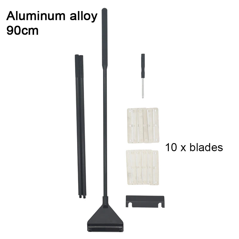 Stainless Steel Aquarium Algae Scraper with Long Handle for Glass Tanks