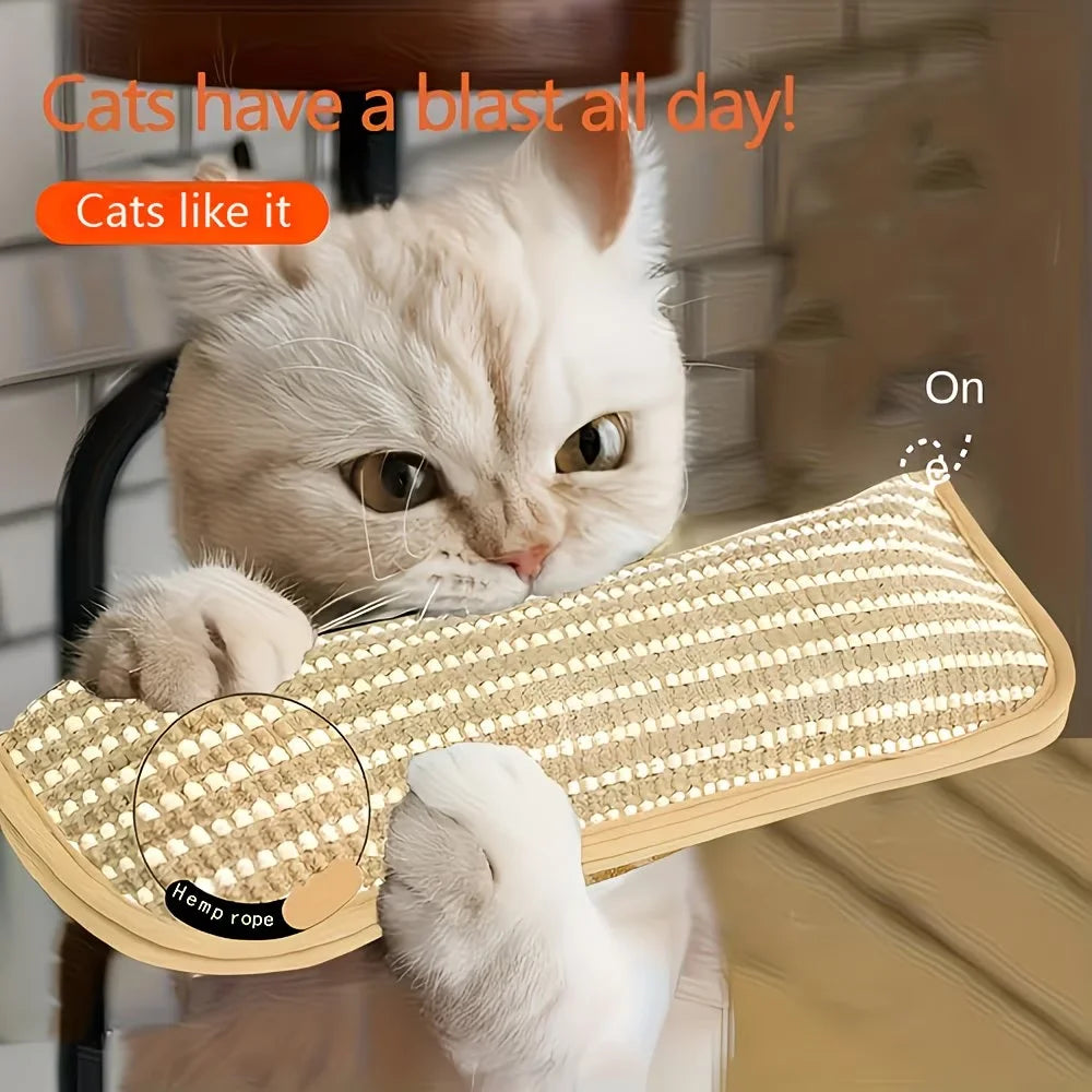 2-in-1 Cat Toy Pillow and Scratching Mat for Indoor Kittens