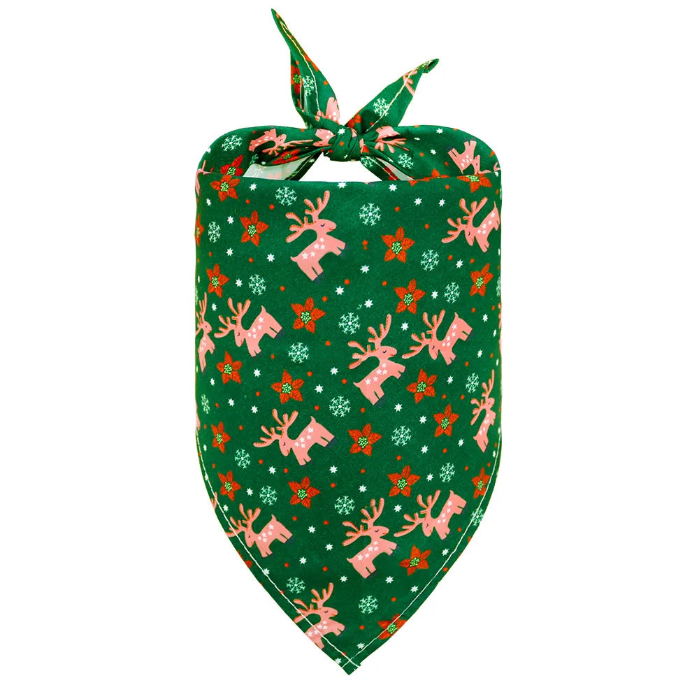 Christmas Dog Bandana Scarf, Holiday Triangle Bib for Dogs & Cats