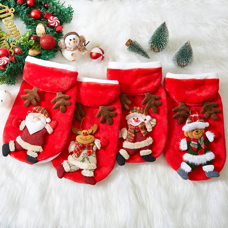 Christmas Flannel Pet Hoodie for Small & Medium Dogs and Cats