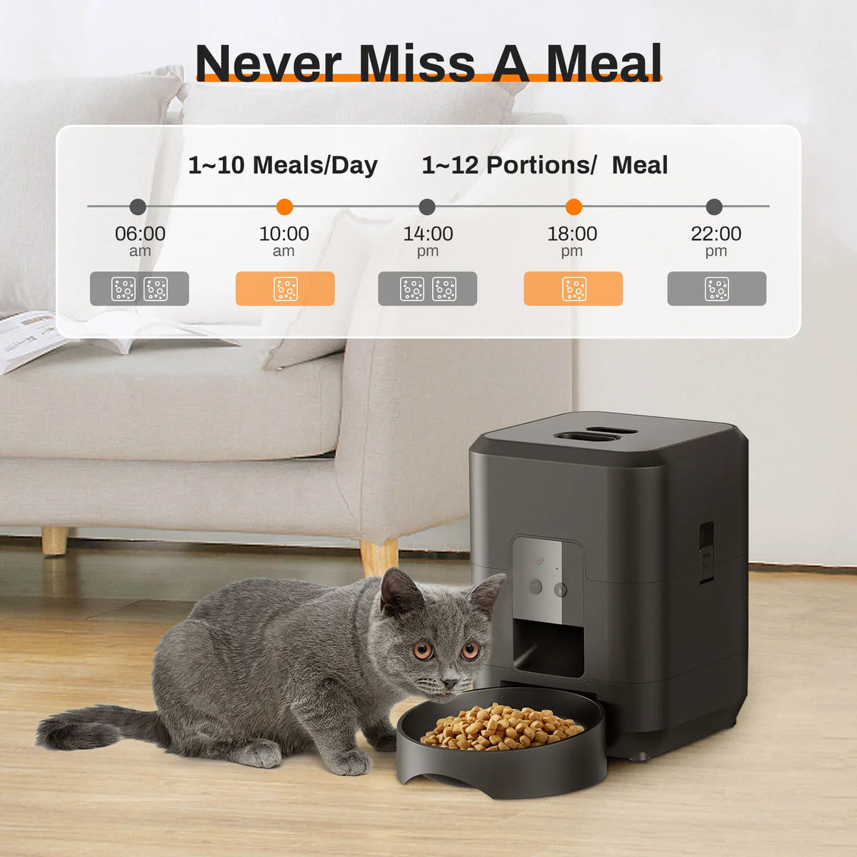 Smart Automatic Pet Feeder with Timer for Cats and Small Dogs