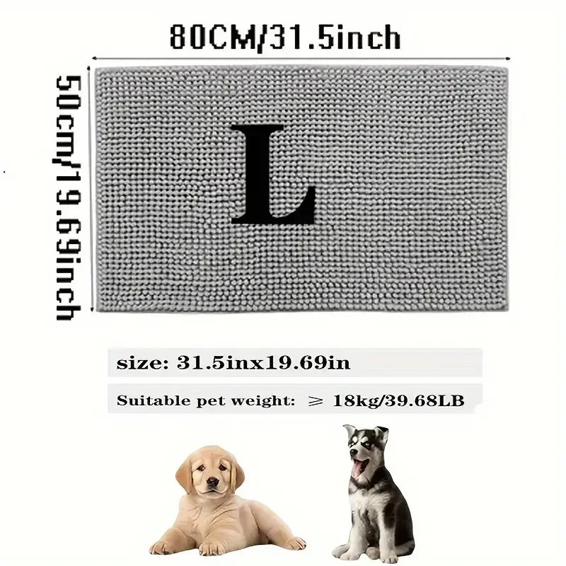 Absorbent Dog Paw Cleaner Door Mat – Washable Non-Slip Mud Catcher Rug