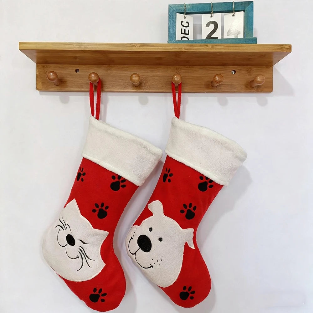 Fleece Christmas Pet Stocking, Dog & Cat Holiday Gift