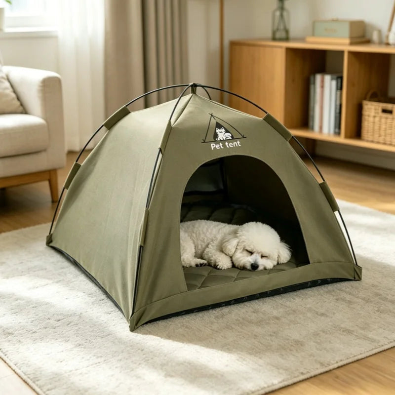 Waterproof Teepee Tent Bed for Dogs & Cats, Washable Indoor/Outdoor