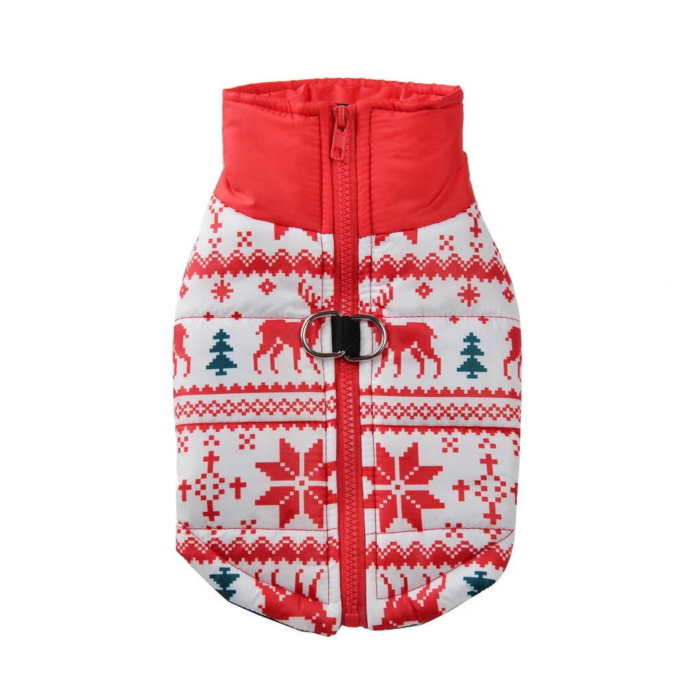 Christmas Snowman Print Dog Jacket for Small & Medium Dogs