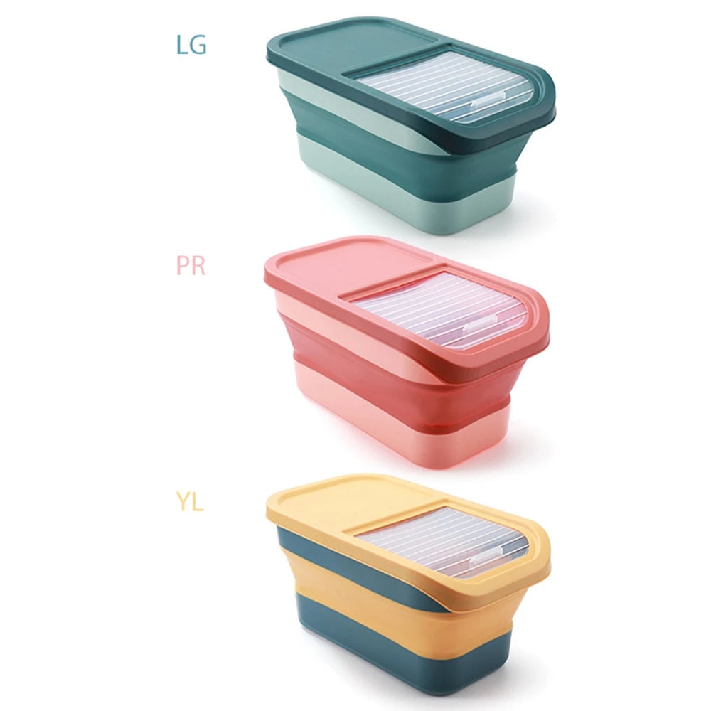 Collapsible Airtight Pet Food Storage Container with Lid, 13-33 lb