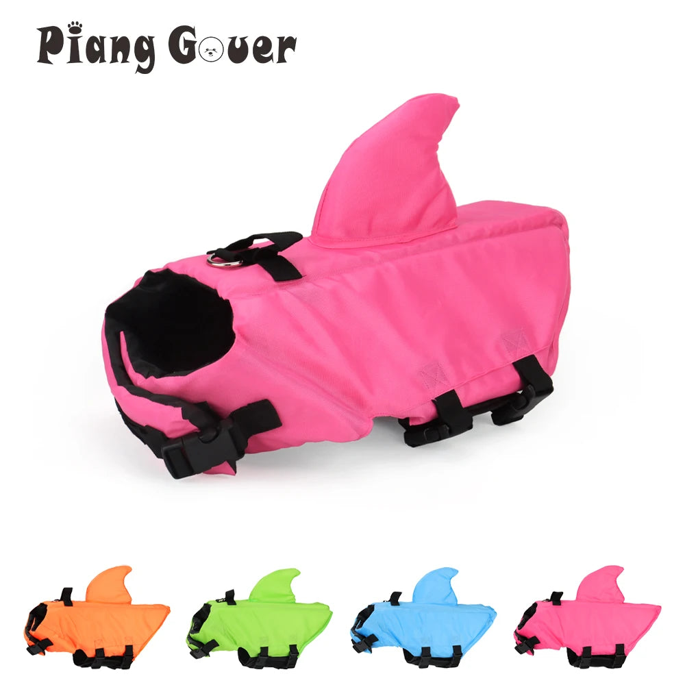 Shark Fin Dog Life Jacket, Adjustable Swim Vest for Small & Medium Dogs