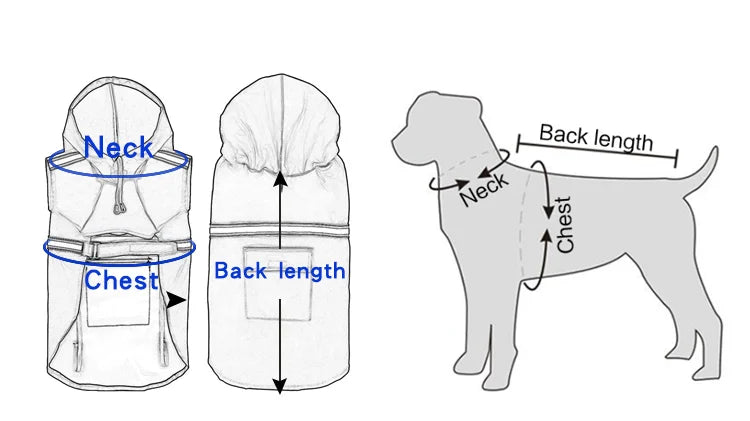 Corgi Cloak Style Hooded Dog Raincoat, Reflective Waterproof Poncho