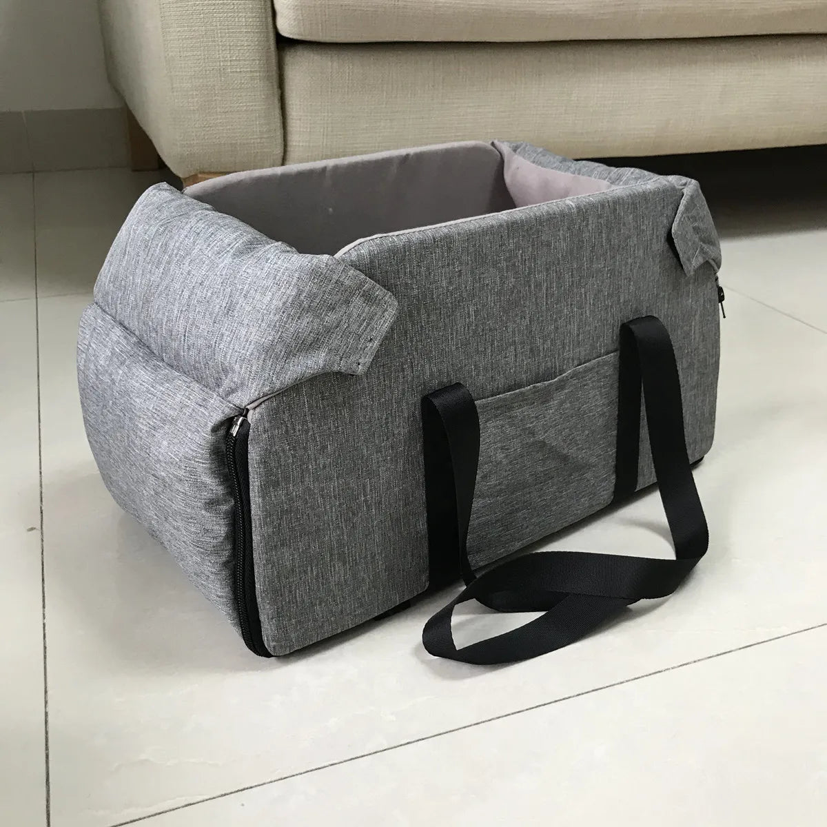 Console Booster Dog Car Seat with Safety Tether for Small Pets