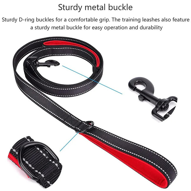 Heavy Duty Double Handle Dog Leash for Training and Traffic Control