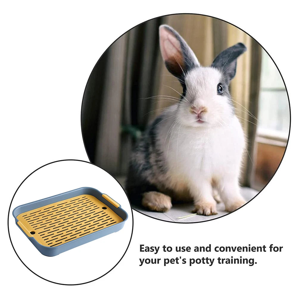 Corner Rabbit Litter Box, Small Pet Toilet Tray for Bunnies & Ferrets