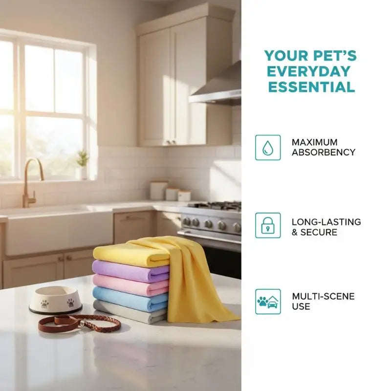 Quick-Dry Pet Bath Towel, Ultra Absorbent Microfiber for Dogs