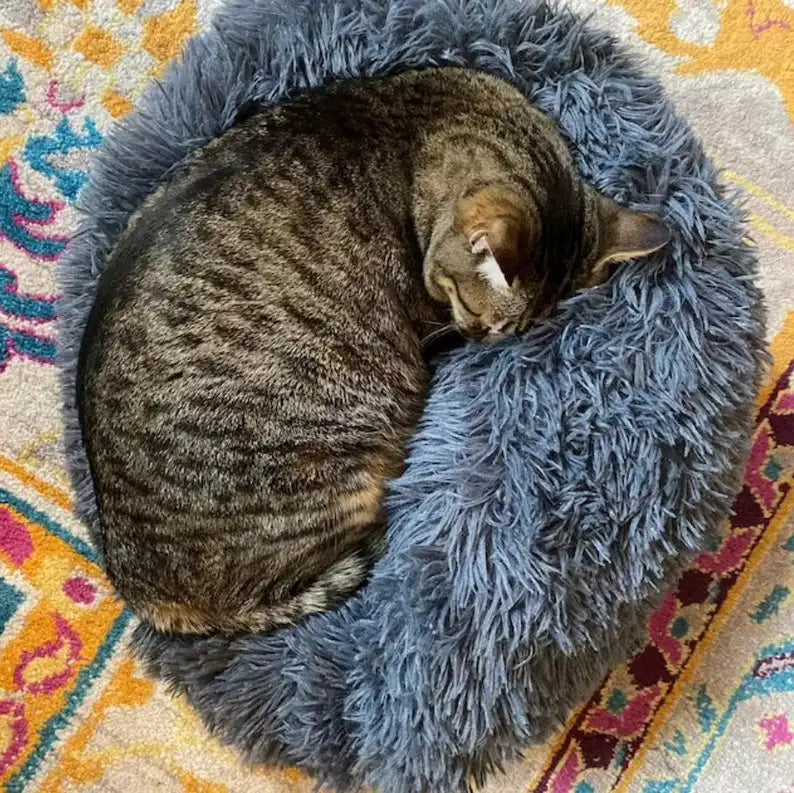 Calming Orthopedic Donut Dog Bed, Washable Pet Lounger