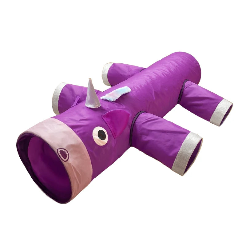 Christmas Collapsible Cat Tunnel, 6-Entrance Play Tunnel