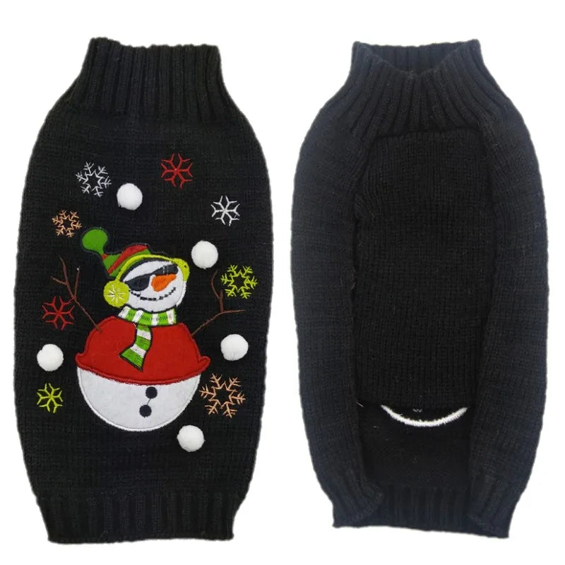 Soft Warm Christmas Turtleneck Dog Sweater for Small Dogs
