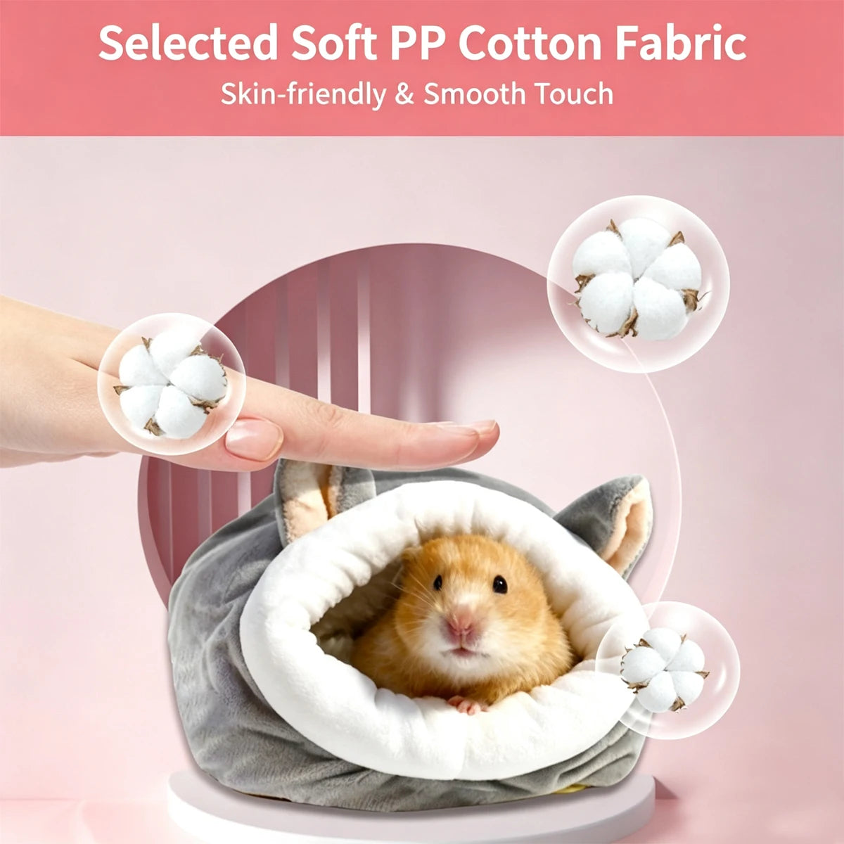 Golden Bear Plush Hamster Nest, Warm Cotton Sleeping Bag Hideout