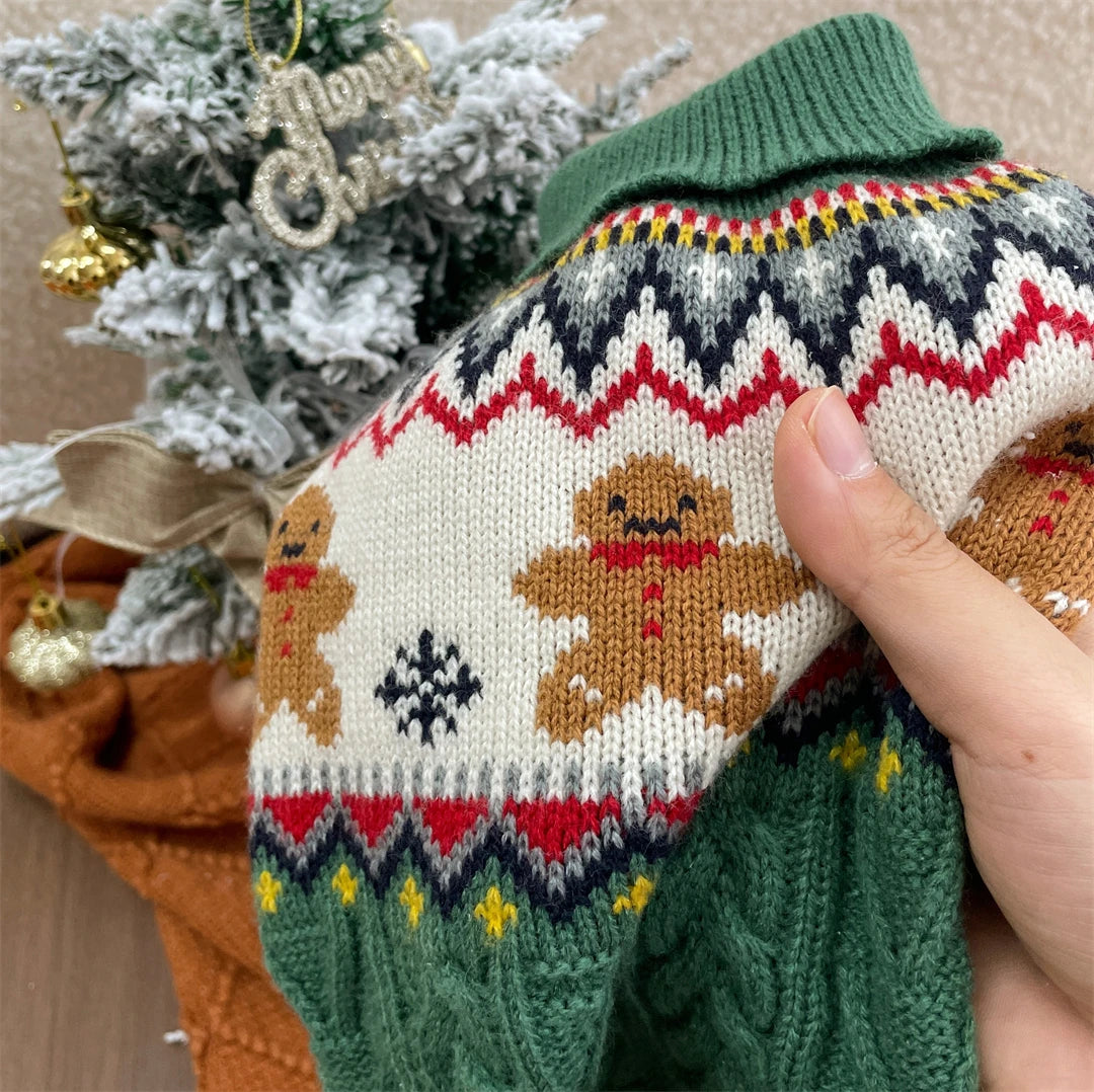 Christmas Dog Sweater, Winter Knitted Pullover for Small Dogs & Cats